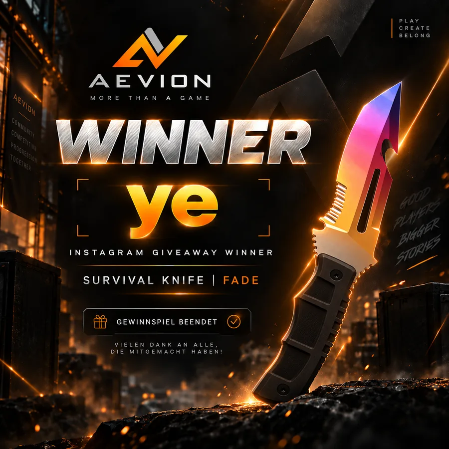 AEVION Giveaway: Gewinner ye, Survival Knife Fade